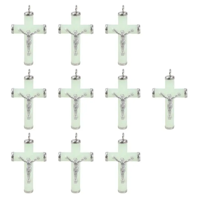 C4DF Set Of 10 Light Up Metal Crosses Ornaments for Fashionable and Religious Use
