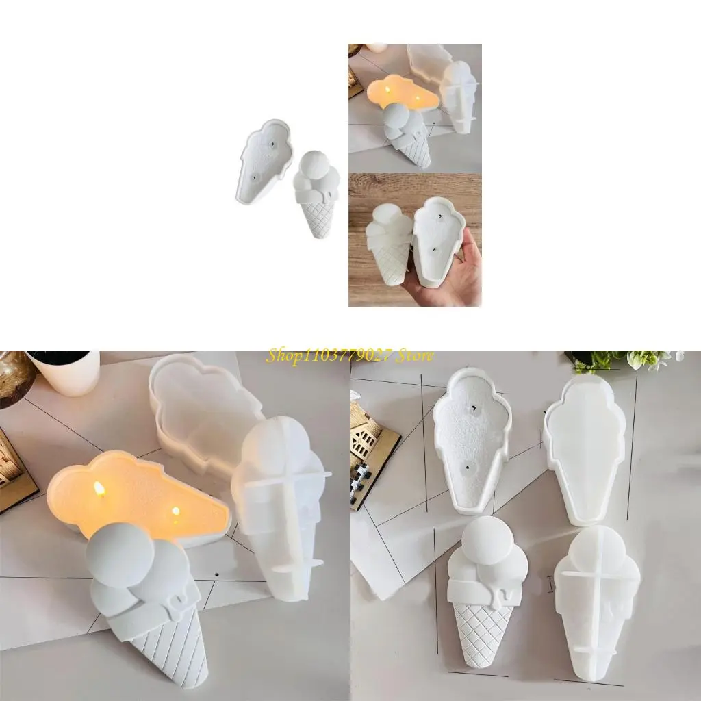 C4DF Silicones Ice Cream Cup Mold Jewelry Container Organizers Mould for Handcraft Enthusiasts and Creative Workshops