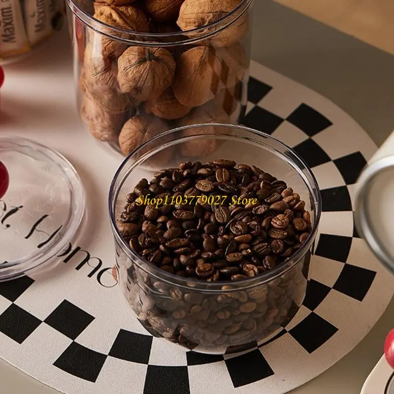 C4DF Clear Airtight Kitchen 900ml Storage Jar For Cookie Snacks And Office Supplies With Plastic Lid