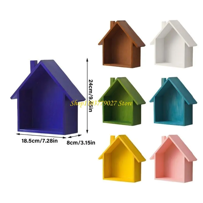 C4DF Houses Display Shelf Sturdy Storage Rack Wall Mounted and Multipurpose for Living Room or Bedroom Organization