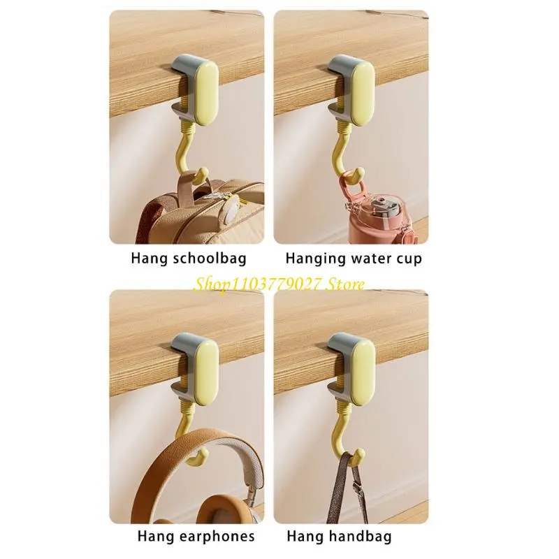 C4DF 2pcs Foldable Desk Hook for Bags Portable Handbag Holder Convenient for Office Supplies Restaurant Bar and Home Use