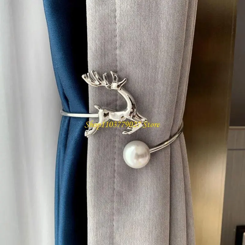 C4DF 2Pcs Metal Curtain Tiebacks Smooth and Elegant Window Drapes Curtain Ties