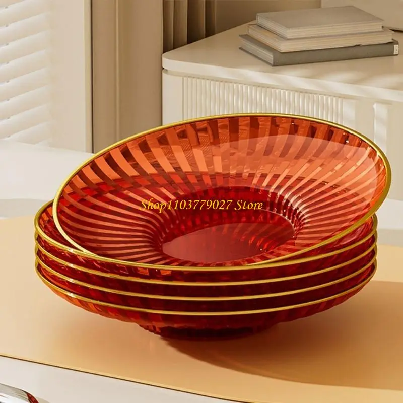 C4DF Plastic Spit Bone Dish Household Snacks Fruit Plate Dining Table Garbage Plate