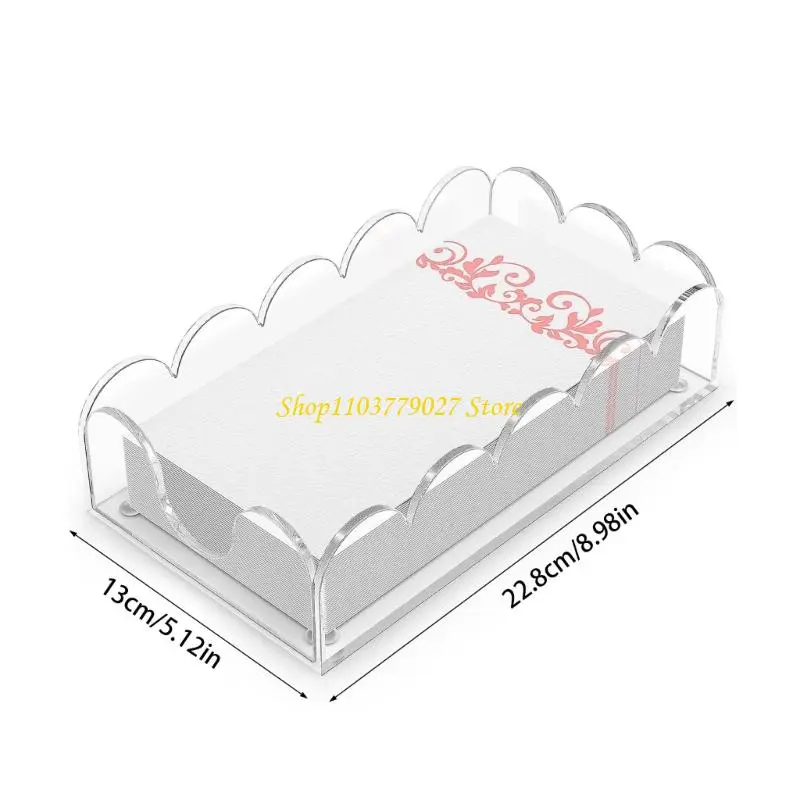 C4DF Multipurpose Acrylic Scalloped Desktop Tray for Wedding Party Decors Hotel Bathrooms and Household Storage