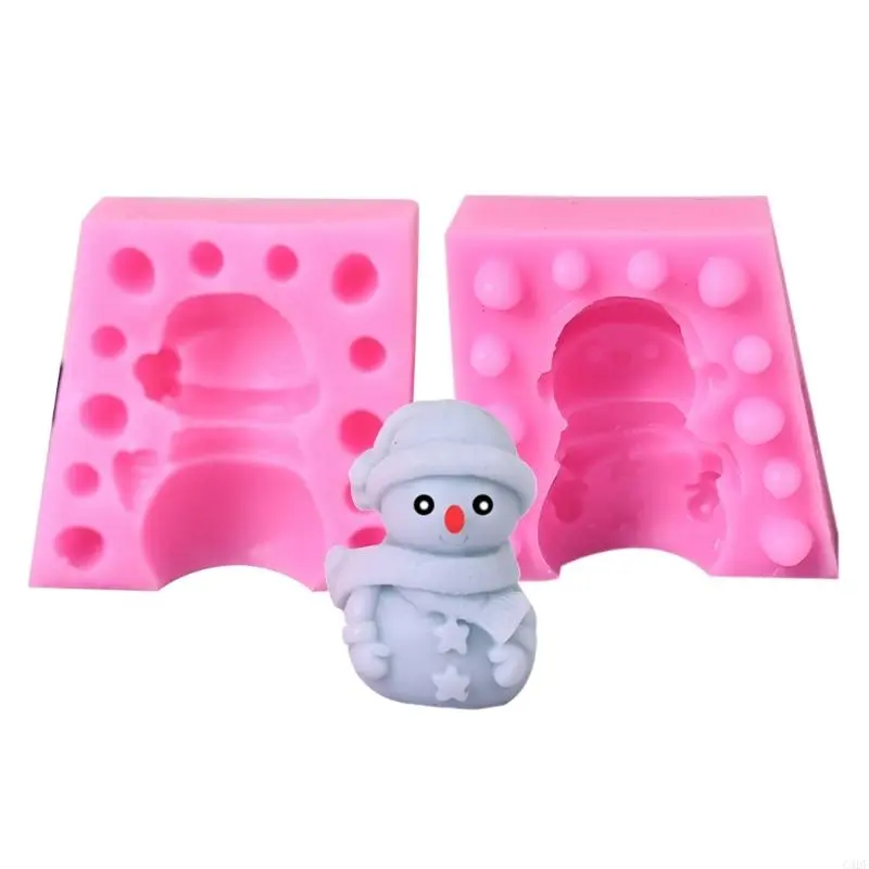 C4DF Christmas Snowman Silicone Molds for Candle Soap Plaster Ornaments, Christmas Decorations, Epoxy Resin Molds