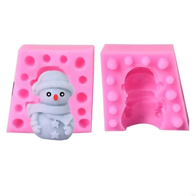 C4DF Christmas Snowman Silicone Molds for Candle Soap Plaster Ornaments, Christmas Decorations, Epoxy Resin Molds