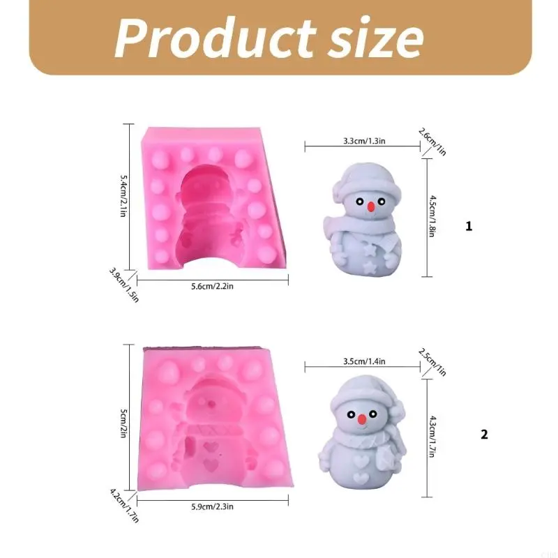 C4DF Christmas Snowman Silicone Molds for Candle Soap Plaster Ornaments, Christmas Decorations, Epoxy Resin Molds