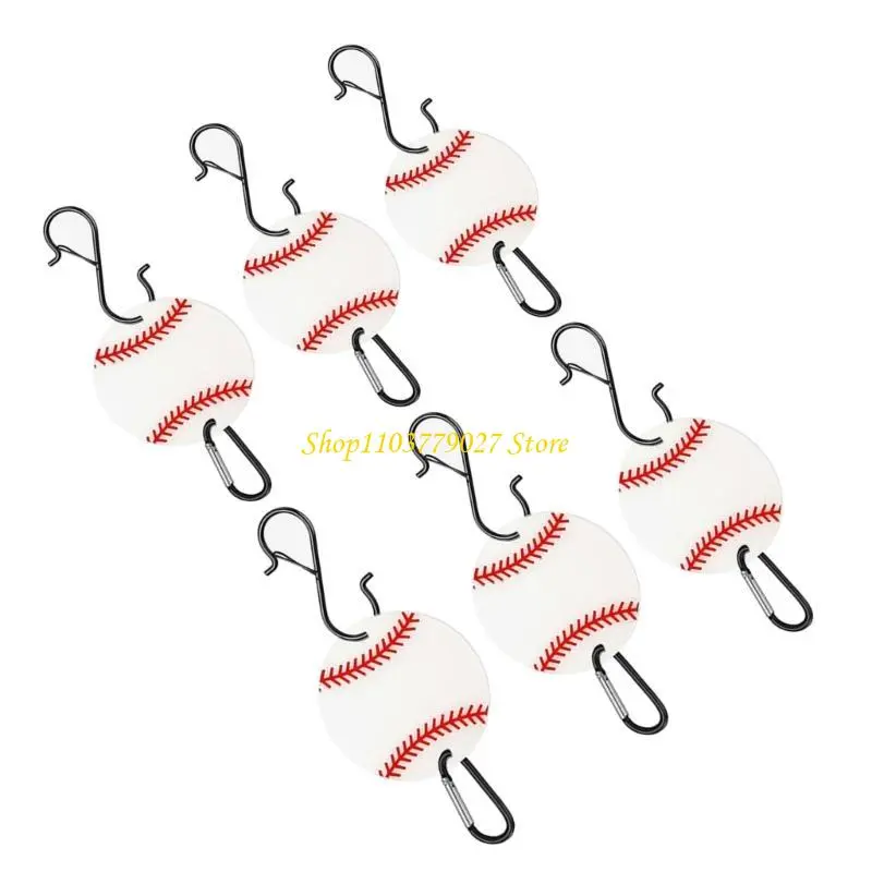 C4DF 6PCS Baseball Bag Hook for Fence Acrylic Board Dugout Organizers for Bat Bag