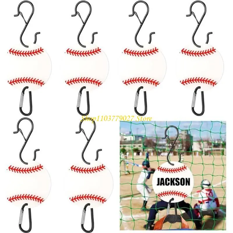 C4DF 6PCS Baseball Bag Hook for Fence Acrylic Board Dugout Organizers for Bat Bag