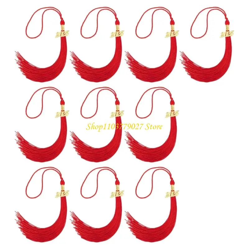 C4DF 10Pcs Class of 2025 Graduation Hat Tassels Graduation Hat Tassels For Graduates