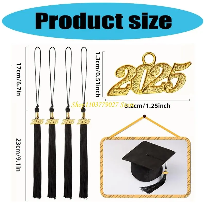 C4DF 10Pcs Class of 2025 Graduation Hat Tassels Graduation Hat Tassels For Graduates