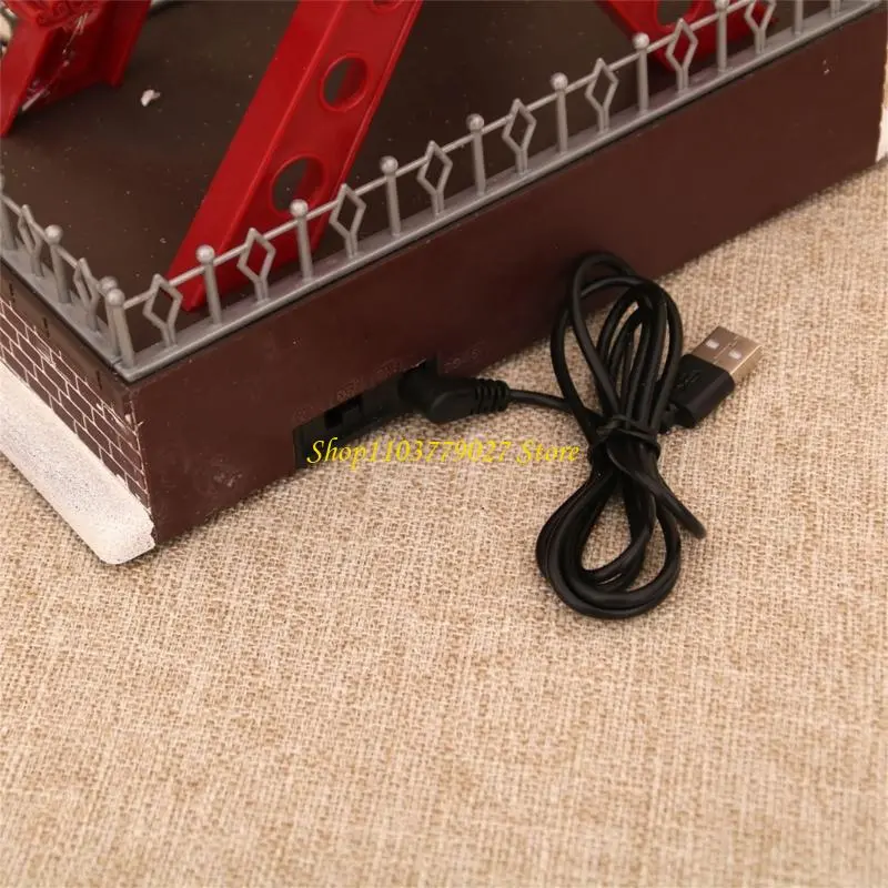 Christmas Rotating LED Light Up Ferris Wheel Music Box With Clear Sound USB Cable For Holiday Party Decoration