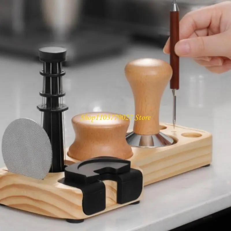 C4DF Espresso Accessories Set Practical Coffee Tamper Distributor and Coffee Tamper for Cafes Shop and Home Use