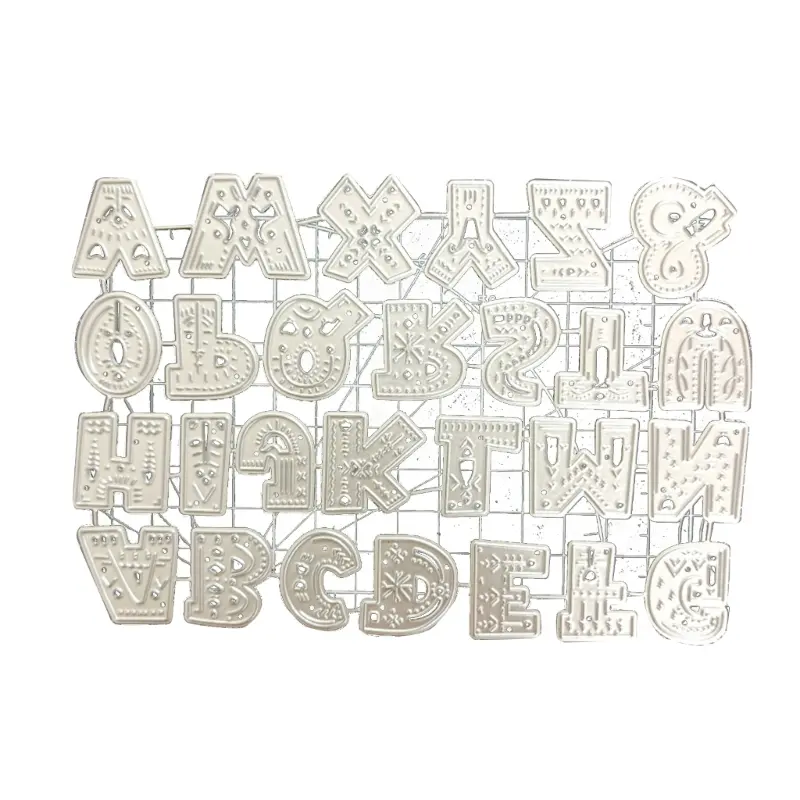 Y1UB Metal Die Cuts English Letter Embossing Stencil Cutting Dies for Card Making Scrapbooking Paper Craft DIY Template Mold
