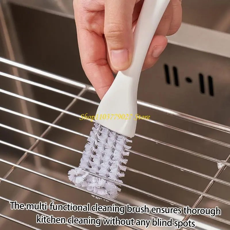 C4DF Functiona Parrots Cage Scrubber Durable Nylon Bristles Tight Corner Cleaning Tool