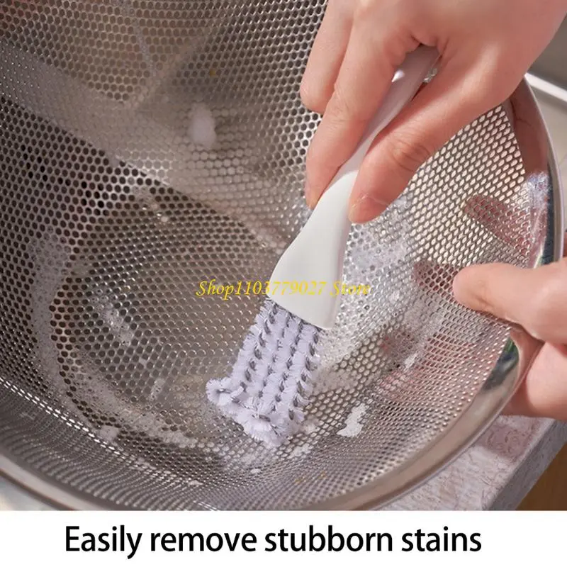 C4DF Functiona Parrots Cage Scrubber Durable Nylon Bristles Tight Corner Cleaning Tool