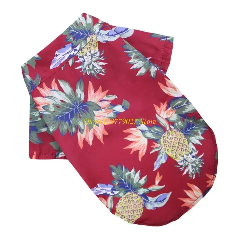 C4DF Lovely Puppy Beach Shirt Shirt T-shirt Shirt Pineapple Beach Outfit Shirt Costume Pet Outfit Party