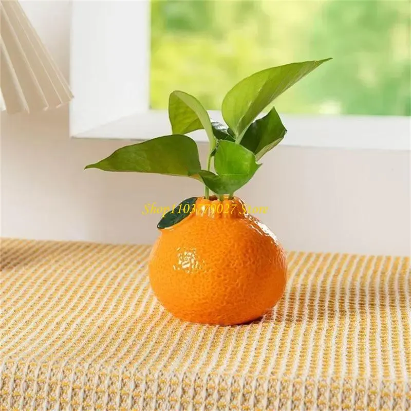 C4DF Plastic Vases Tangerines Vases Minimal Art Decorative Vases for Table Centerpieces Wedding Dining Living Room Office