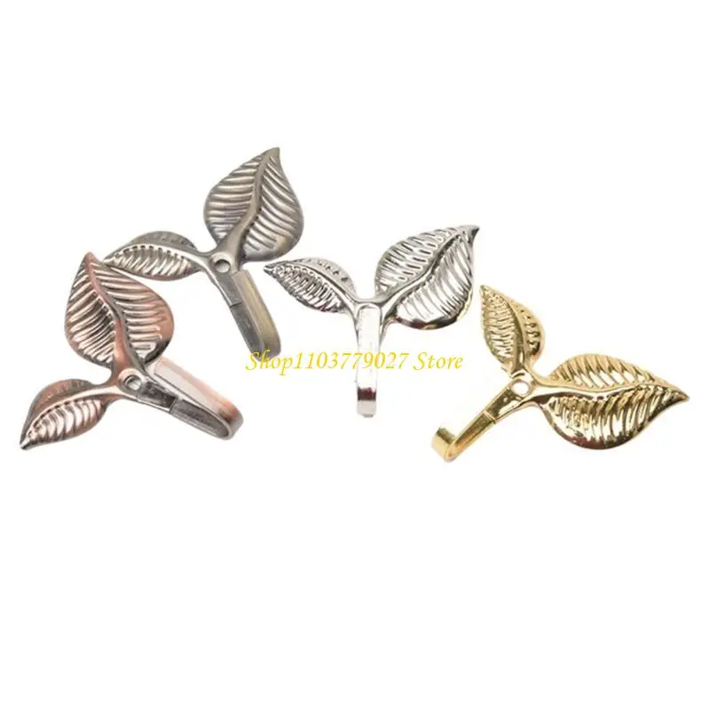 C4DF Vintage Leaf Curtain Holdbacks Hooks Wall Mounted Drapery Tieback Towel Hanger