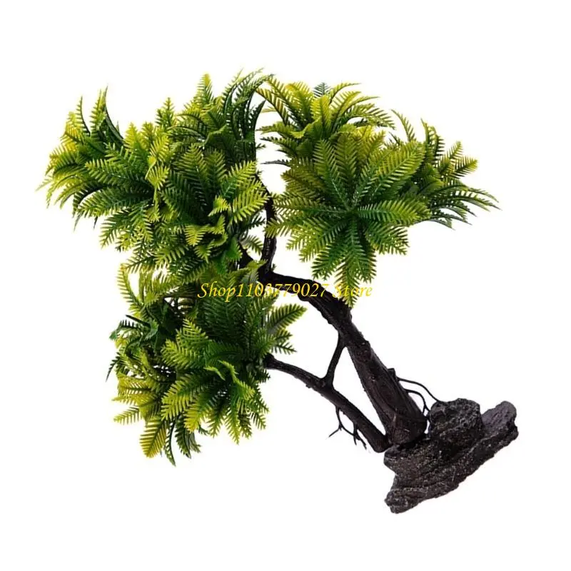 C4DF Realistics Coconuts Tree Aquariums Decoration Resins Artificial Natural Ornaments for Home and Office