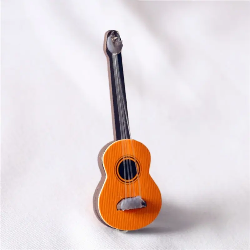 Dollhouse Guitar Miniature Musical Instrument Ornament Dollhouse Model Gift for Children Photo Props Doll House Model