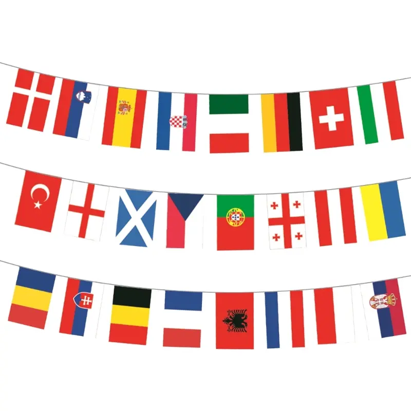 susu Celebrate European Football 2024 with Colorful Country Pennants Decorative Bunting Flags for Fans Party Decoration