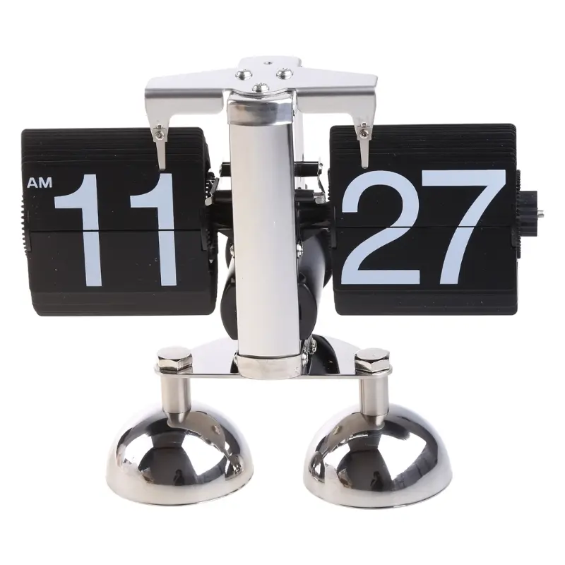 Automatic Turn Page Clock for Creative Retro Digital Flip Down Clocks Ornament for Home Bedroom Office Desk Decoration
