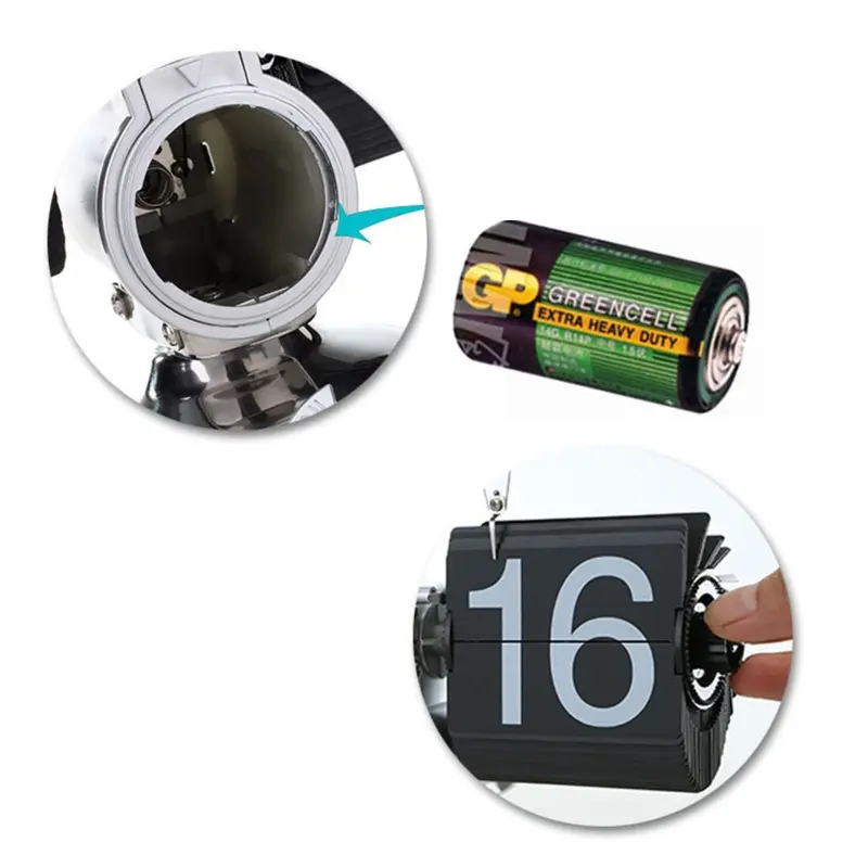 Automatic Turn Page Clock for Creative Retro Digital Flip Down Clocks Ornament for Home Bedroom Office Desk Decoration