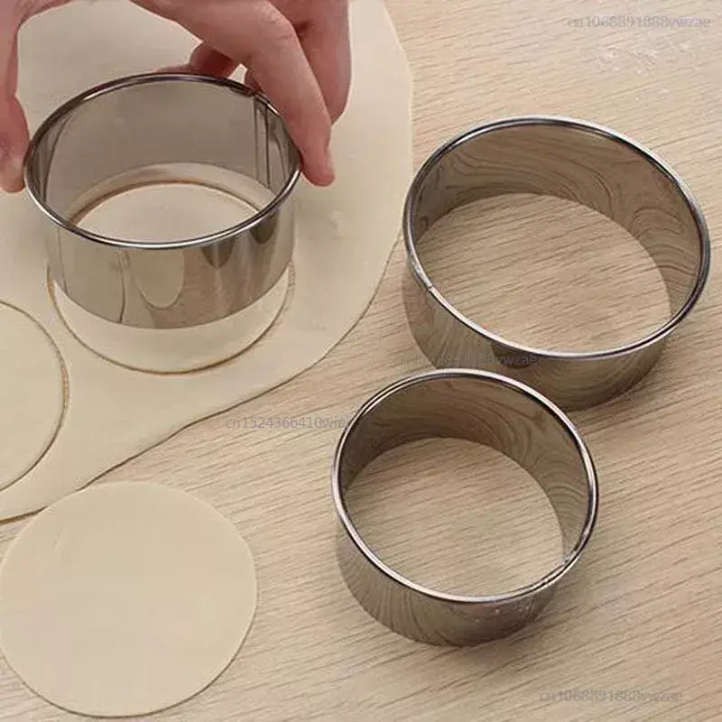 3pcs/set Stainless Steel Round Dumplings Wrappers Molds Set Cutter Maker Tools Round Cookie Pastry Round Cookie Pastry
