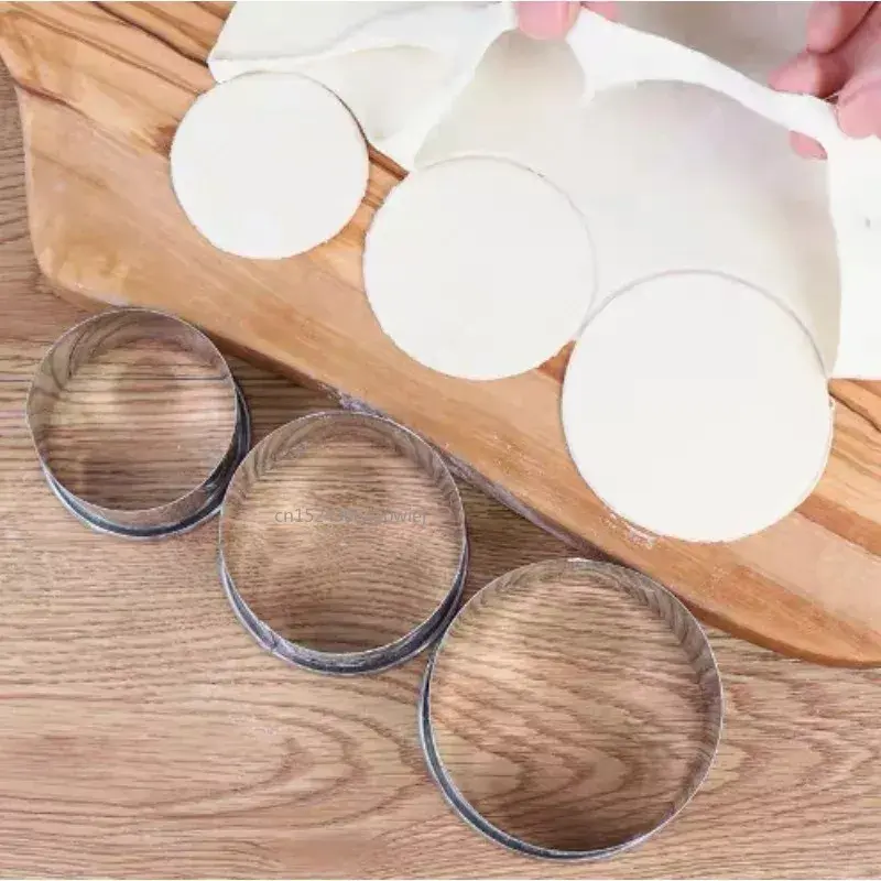 3pcs/set Stainless Steel Round Dumplings Wrappers Molds Set Cutter Maker Tools Round Cookie Pastry Round Cookie Pastry