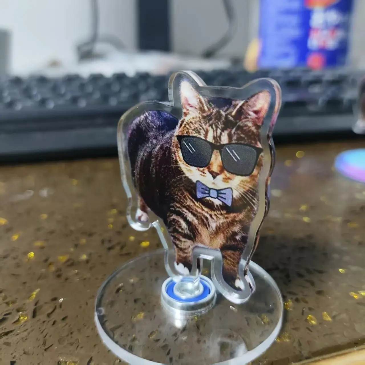 NEW Pattern Acrylic Rotating Stands for Desk Decoration Home Accessories Decor Car Motorcycle Kids Adults Gift
