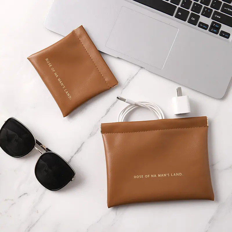 1/2PC Simple Lipstick Makeup Storage Bag Women Portable Mini Key Jewelry Cosmetic Organizer Pouch Handbag Pu Small Bags Gift
