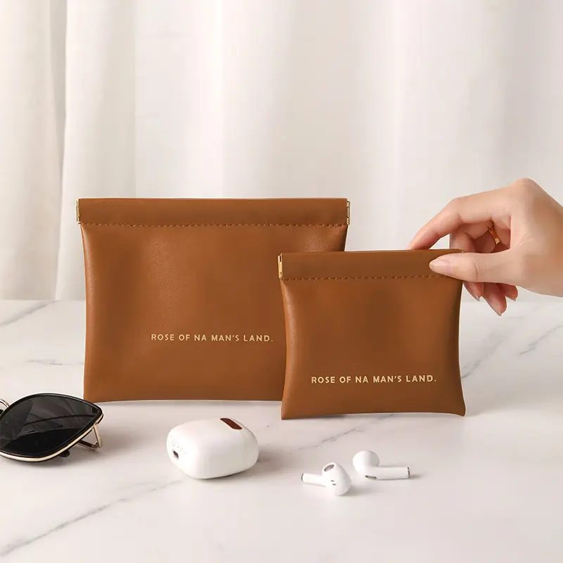 1/2PC Simple Lipstick Makeup Storage Bag Women Portable Mini Key Jewelry Cosmetic Organizer Pouch Handbag Pu Small Bags Gift