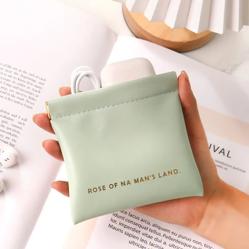 1/2PC Simple Lipstick Makeup Storage Bag Women Portable Mini Key Jewelry Cosmetic Organizer Pouch Handbag Pu Small Bags Gift