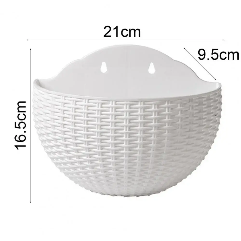 Hand Exquisite Wall-mounted Plastic Basket Indoor Outdoor Storage Flower Pot Plant Container Home Living Room Decoration