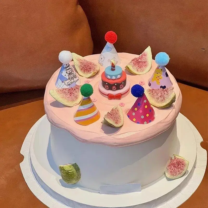 Mini Cake Theme Birthday Cake Topper Soft Hat Small Pointed Hat Party Cake Decoration Boy Girl Supplies Soft Adhesive