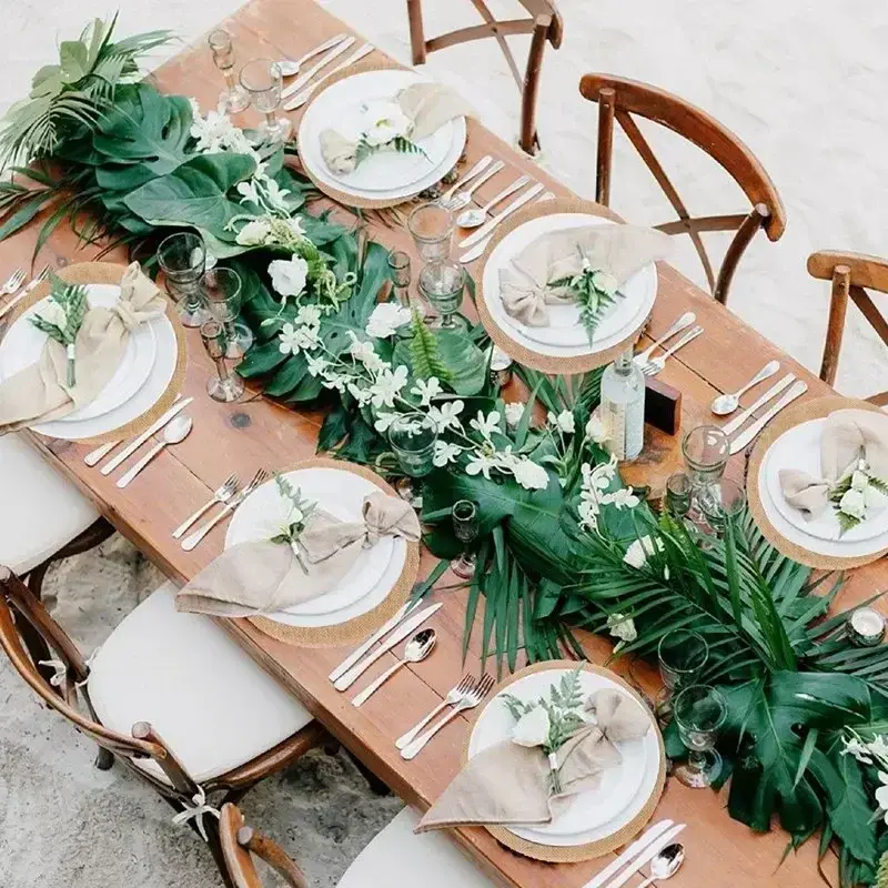 10pcs Round Linen Jute Burlap Table Placemat Table Mat for Dinner Table Tea Cup Plates Mat for Home Wedding Birthday Party Decor