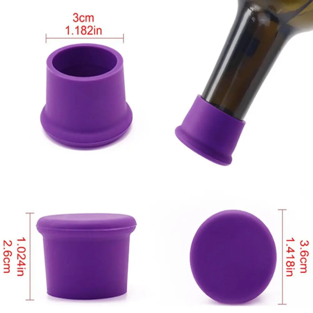 1pc Silicone Wine Bottle Caps Silicone Red Wine Bottle Caps Candy-colored Reusable Fresh-keeping Seal Beer Bottle Caps