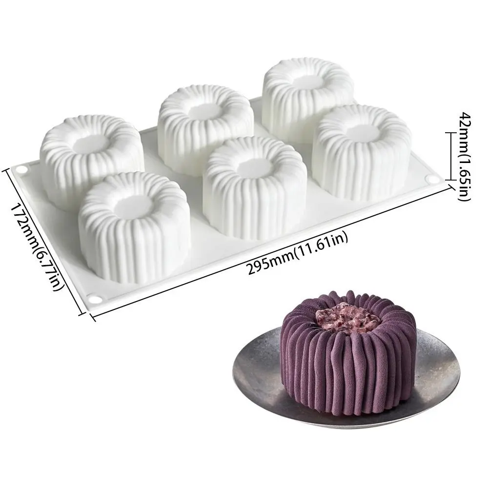 Round Flower Design Bento Cake Silicone Mold Silicone Material Dessert Making 3D Soap Candle Wax Mould Gypsum Making