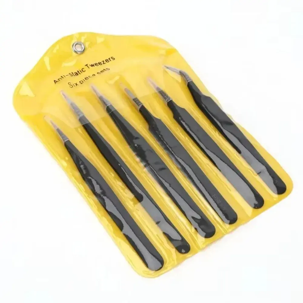 Stainless Steel ESD Anti-Static Tweezers Eyebrow Clip Precision Precision Tweezers Set Curved Straight Durable Tweezers