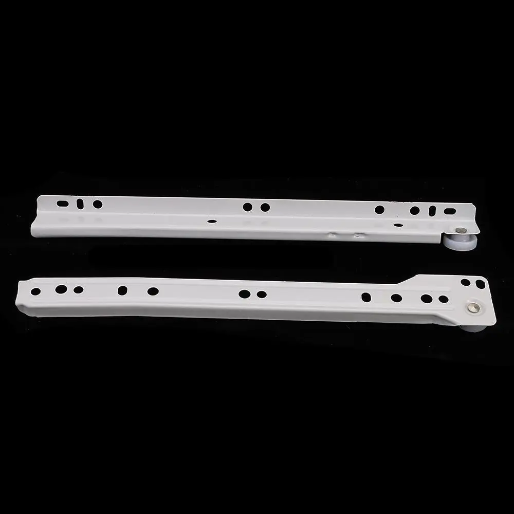 1Pair Mute Two Section Clothing Drawer Track Slides Cabinets Keyboard Roller Computer Table Chute Two Cabinet Rails