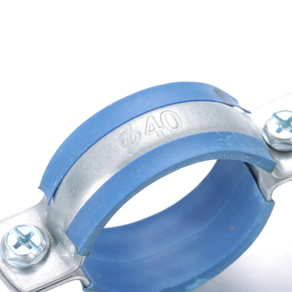 1Pcs Fastener Hardware Round Hose Clamp Pipe Fitting Expansion Screw Suspension Pipe Holder Carbon Steel Rubber PPR/PVC