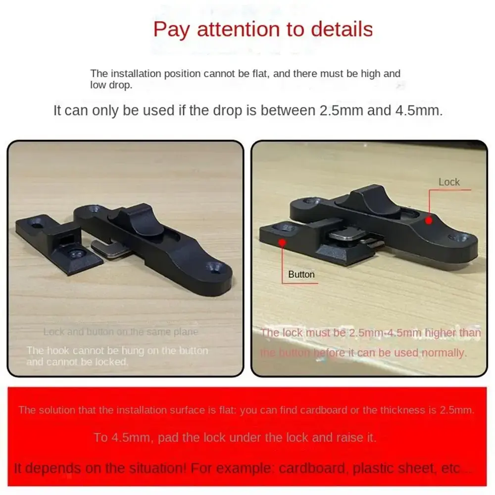 New Aluminium Alloy Sliding Pull Door Lock Push-Pull Anti Theft Window Hook Lock Hardware Multifunctional Door lock buckle Door