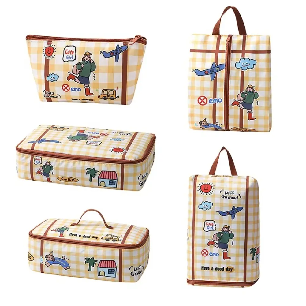 Large Capacity Travel Storage Bag Multi-function Waterproof Luggage Storage Bag Cotton With Zipper Cosmetic Organizer Handbag