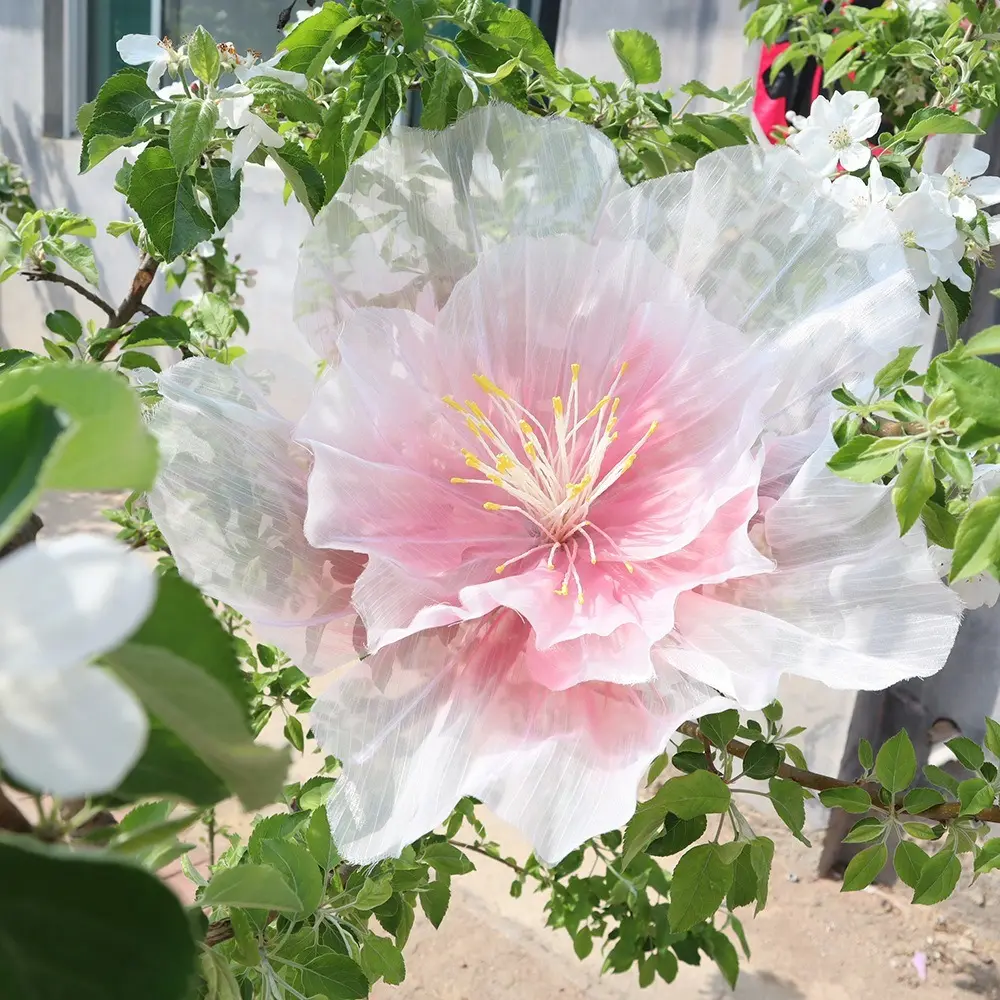 30/40/50cm Artificial Peach Blossoms 3D Fluffy Petals Shooting Props Large Flower Head Wedding Landscaping Giant Gauze