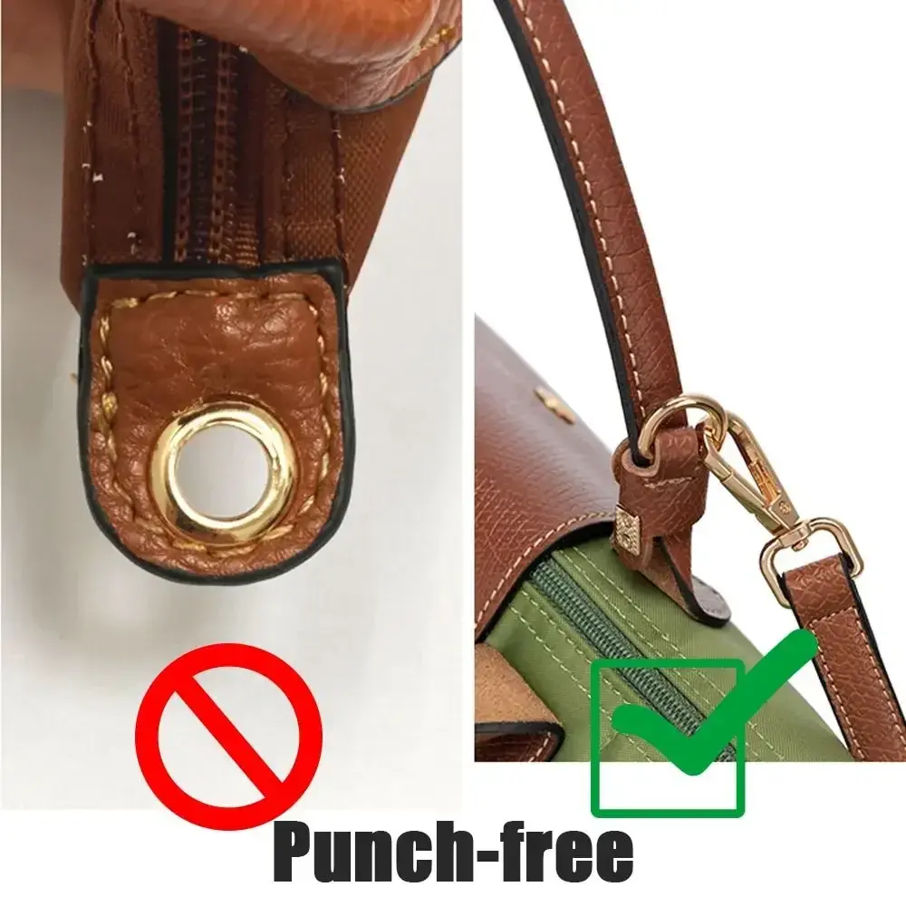 Fashion Punch-free Genuine Leather Strap Replacement Shoulder Strap Conversion Hang Buckle Transformation Buckle for Longchamp