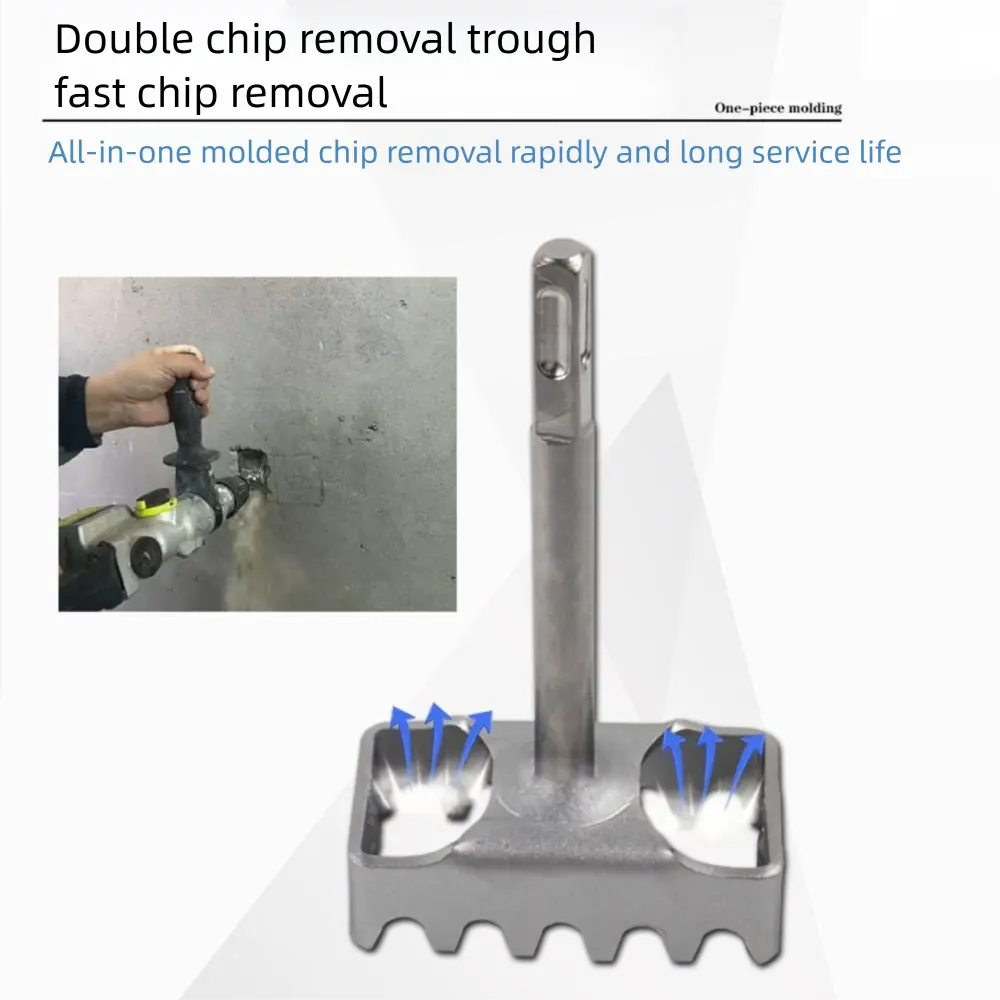 Portable Square Hole Punch Multi-function Rectangle Slot Tool Square Hole Punch Drill Trapezoidal Teeth Concrete Hole Bit