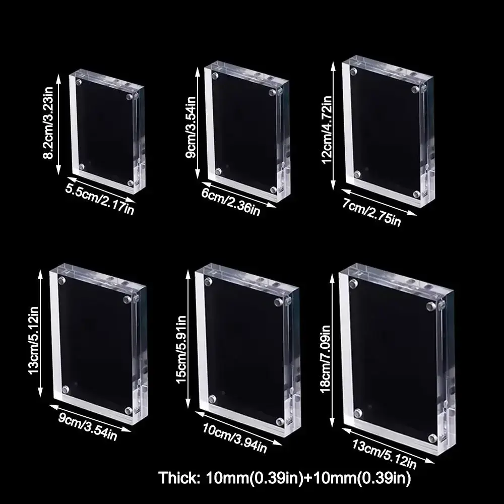 Room Desk Home Decoration Transparent Photo Picture Frame Acrylic 10mm Magnetic Display Frame Poster Display Stand For Photo