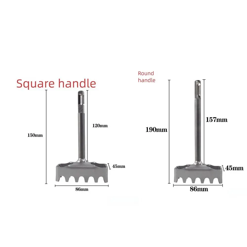Portable Square Hole Punch Multi-function Rectangle Slot Tool Square Hole Punch Drill Trapezoidal Teeth Concrete Hole Bit