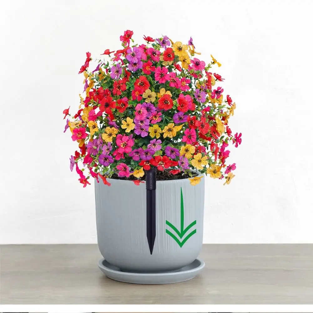 Eucalyptus Flower Artificial Fake Violet Flower Ground Stake Yard Art Fake Violet Flower Ball Micro Landscaping DIY
